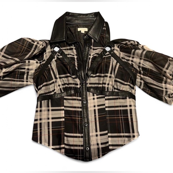 Anthropologie Tops - Plaid Black and Gray Women's Blouse